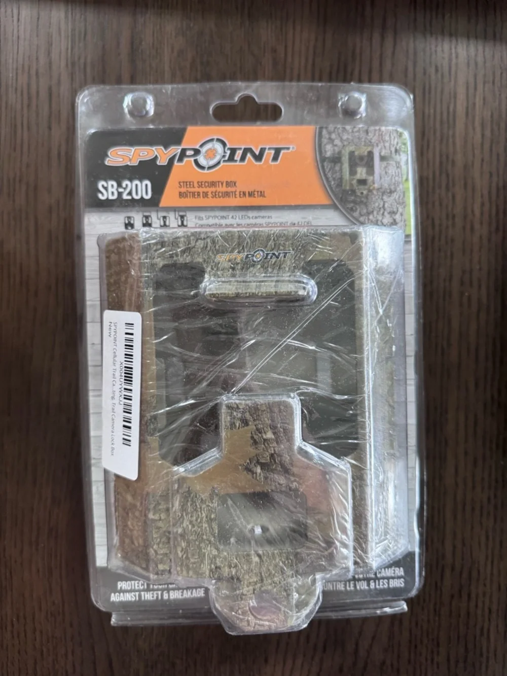 SpyPoint SB-200 Steel Security Box - Hunting Cam Camo/Black -Trail Cam Lock Box